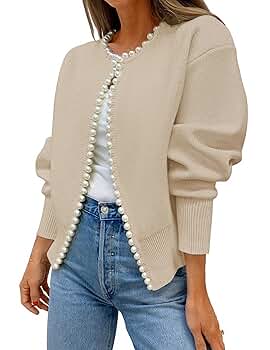 ZESICA Women's Open Front Cardigan Sweater 2025 Fall Casual